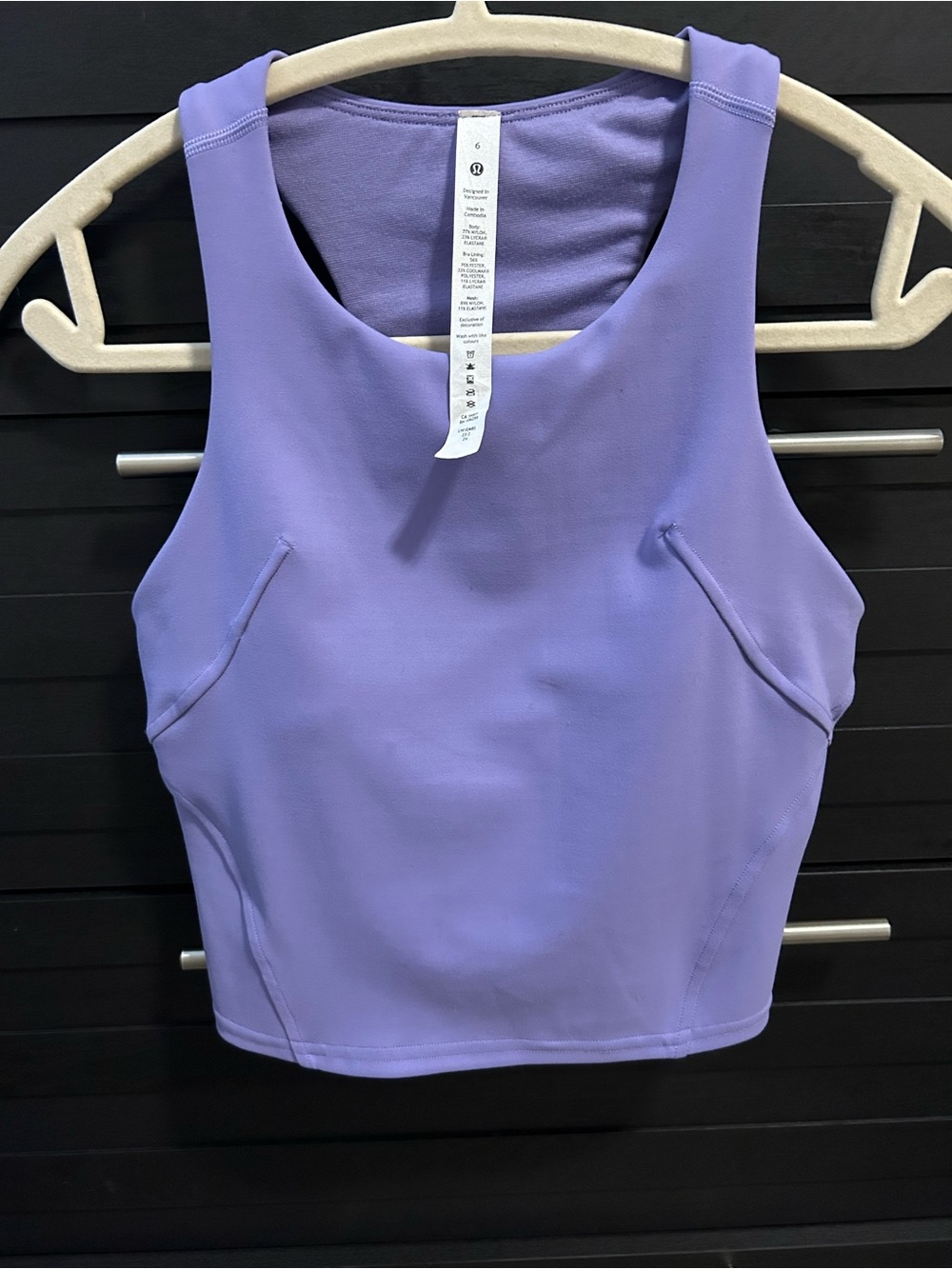 lululemon athletica Lavender Cropped Sculpt Tank